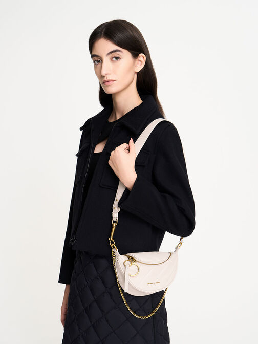 Philomena Wrinkled-Effect Half-Moon Crossbody Bag, Ivory, hi-res