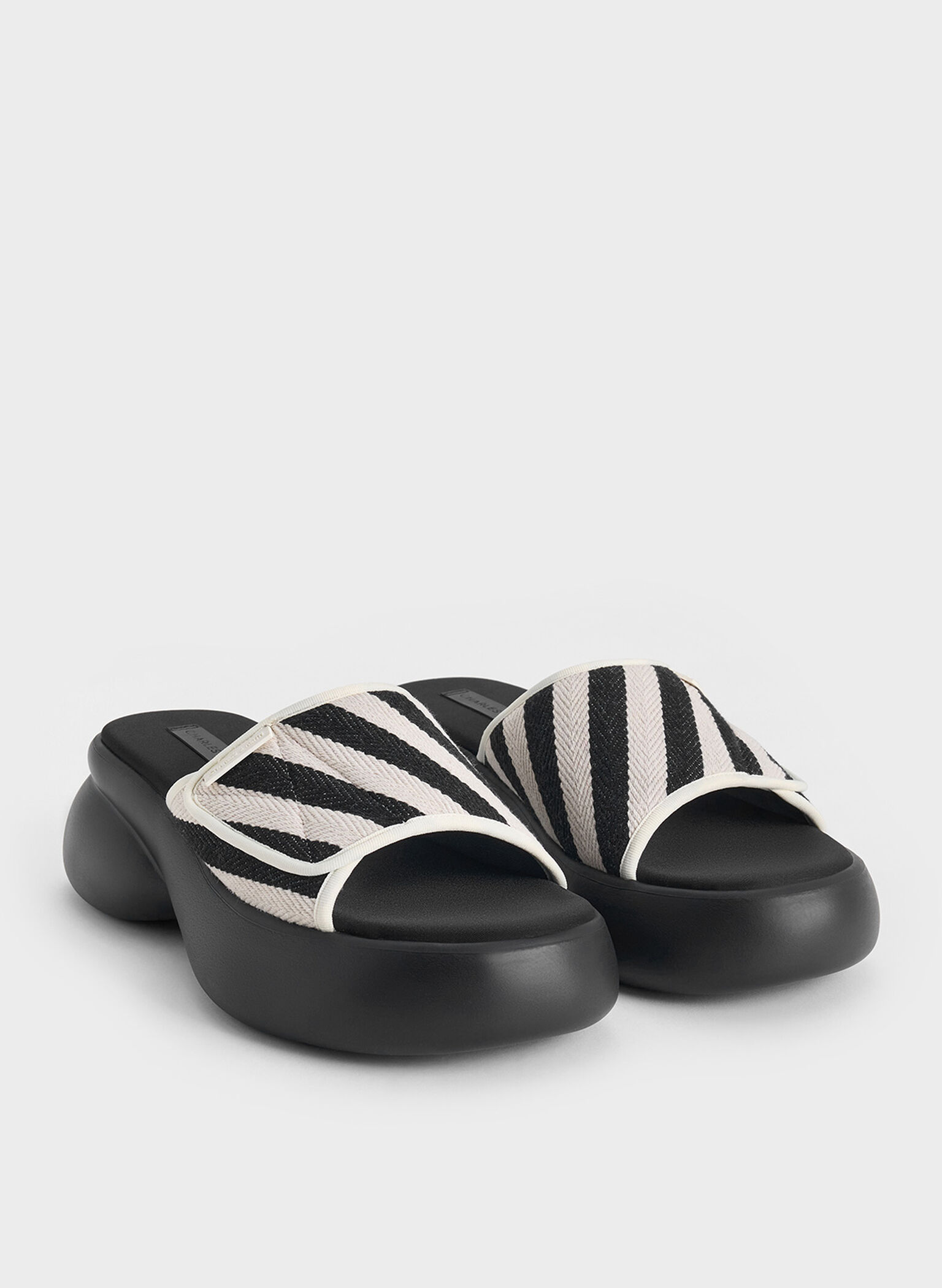 Striped Platform Sporty Slide Sandals, Multi, hi-res