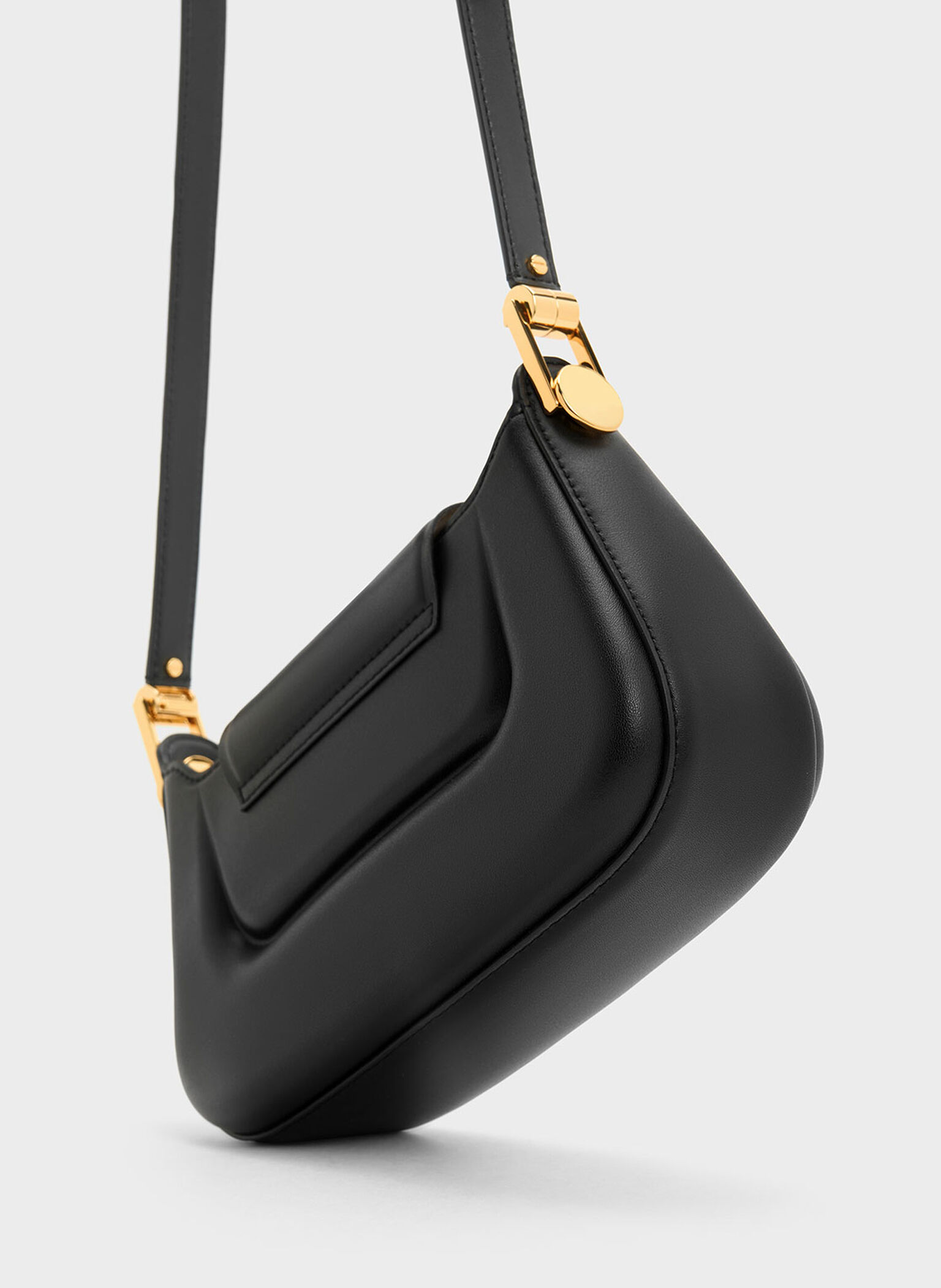 Koa Push-Lock Top Handle Bag, Black, hi-res