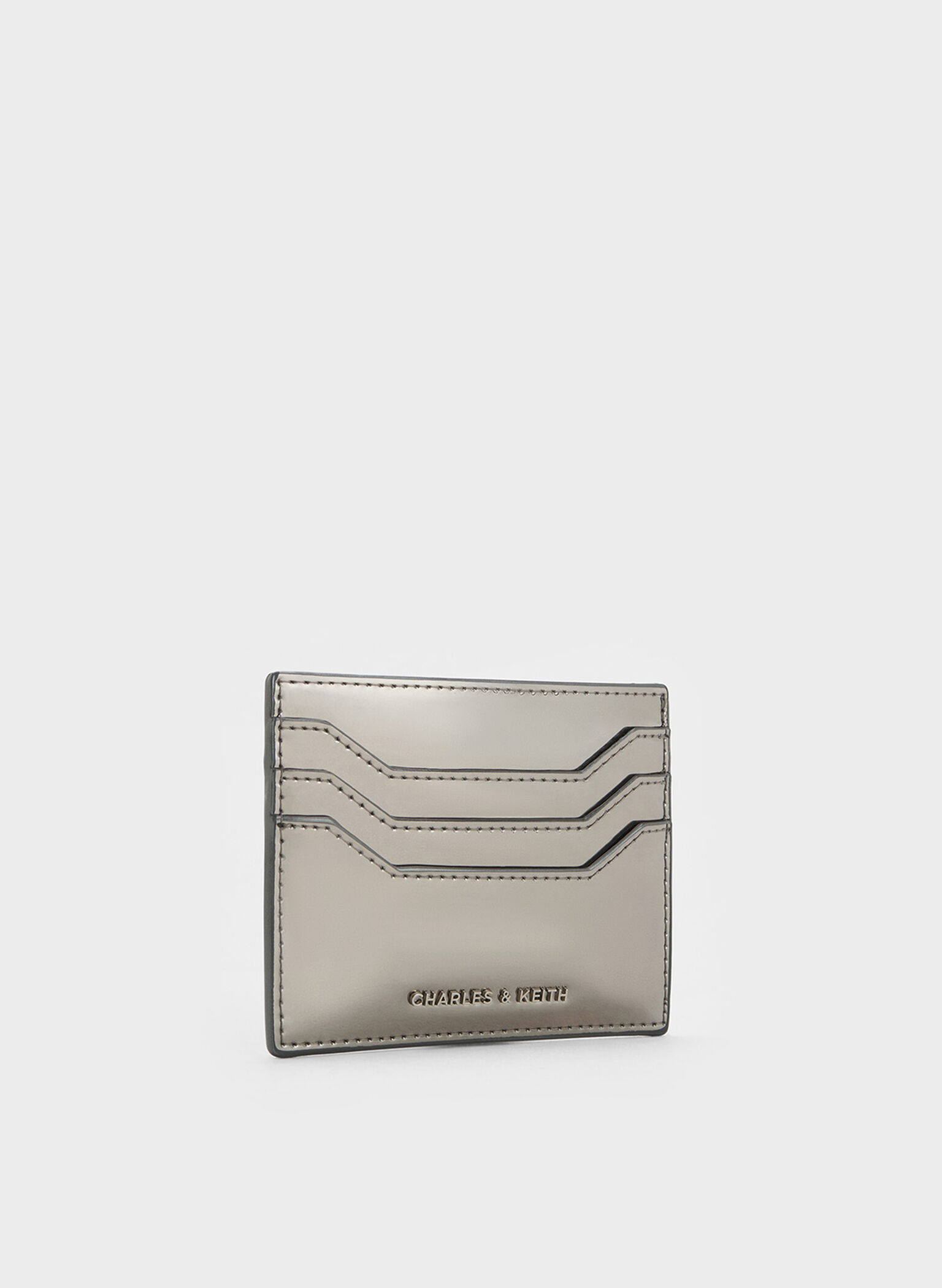 Carli Metallic Multi-Slot Card Holder, Pewter, hi-res