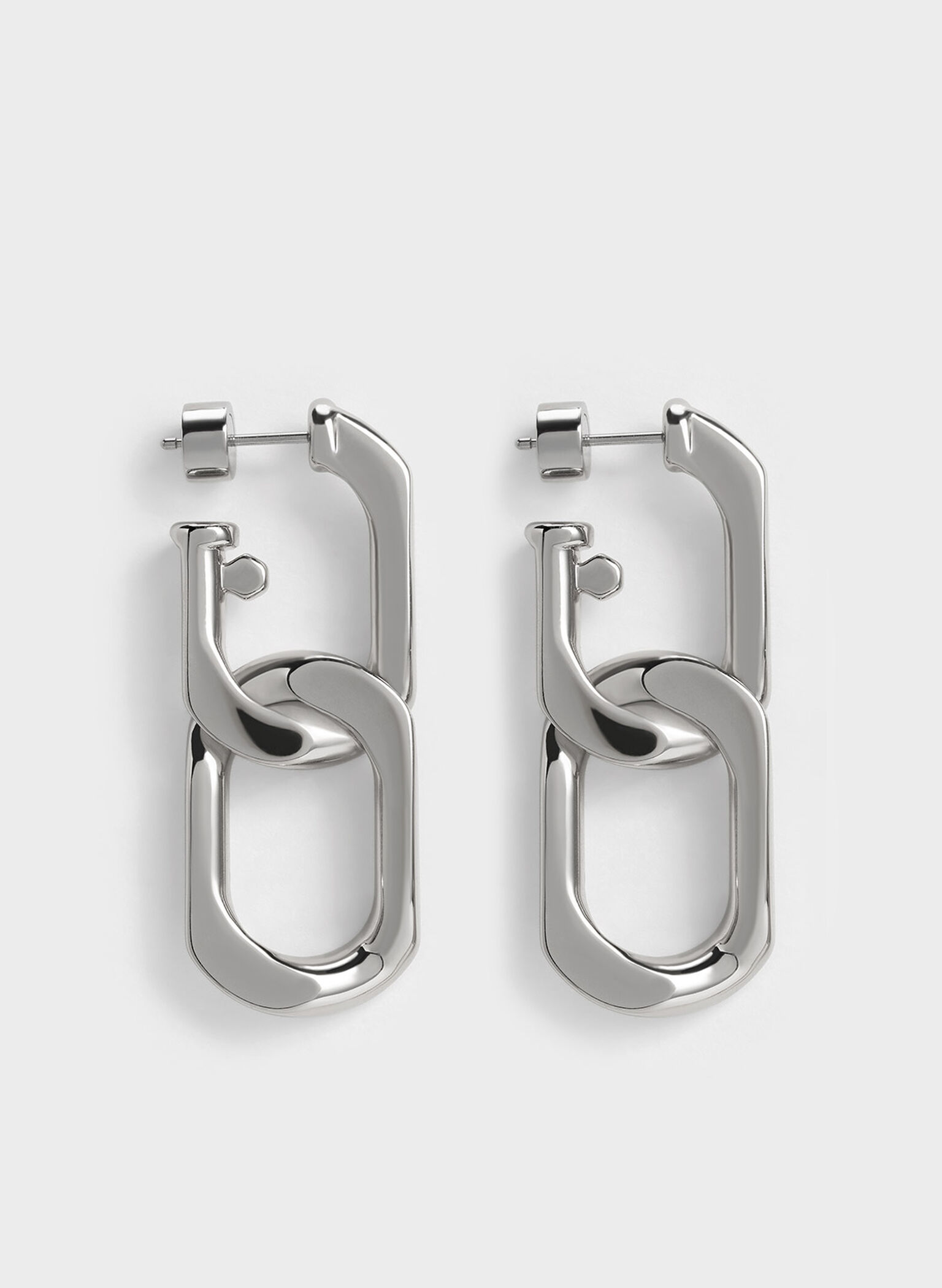 Gabine Chain-Link Drop Earrings, Silver, hi-res