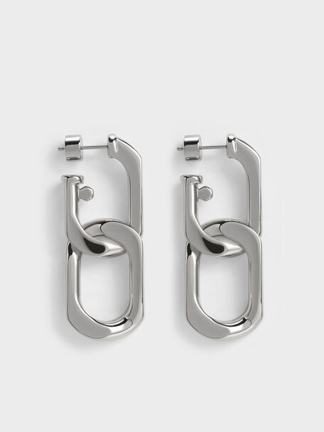 Gabine Chain-Link Drop Earrings, Silver, hi-res