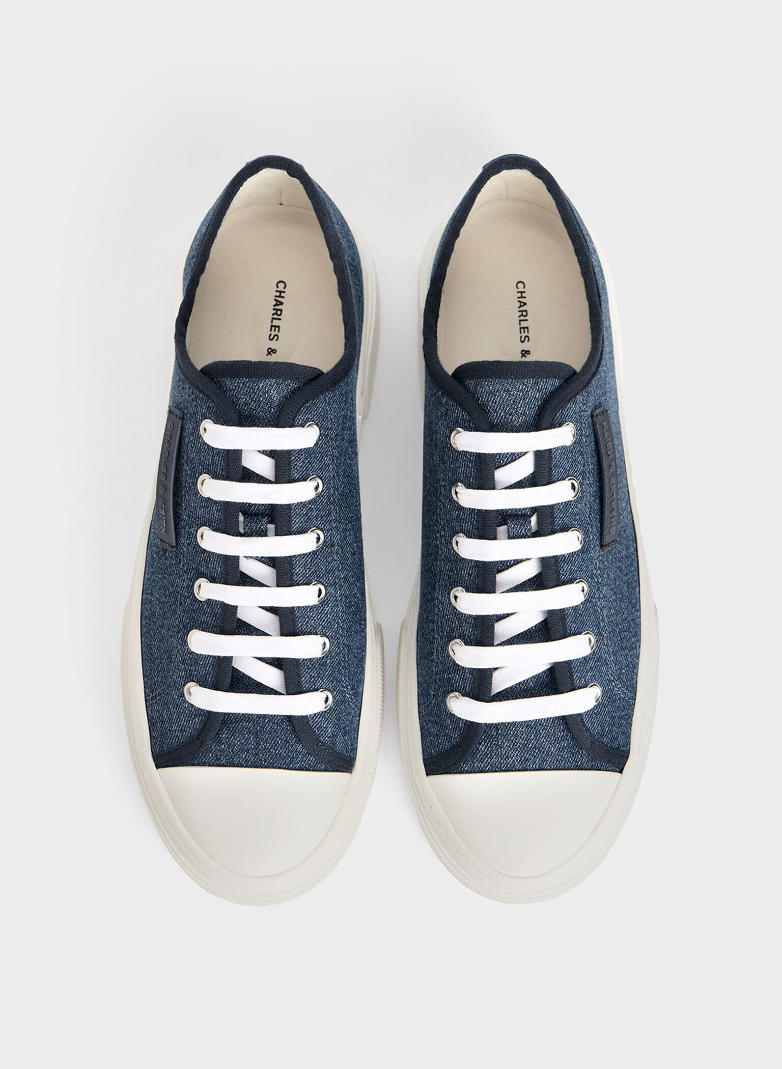 Kay Denim Low-Top Sneakers, Denim Blue, hi-res