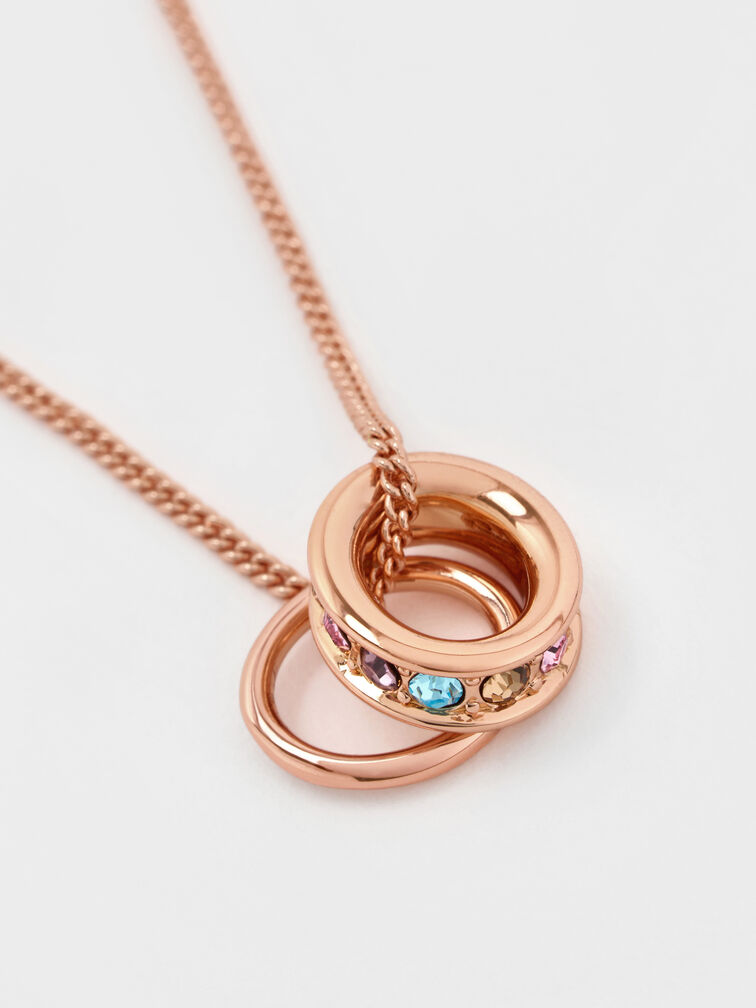 Maeve Crystal-Embellished Necklace, Rose Gold, hi-res