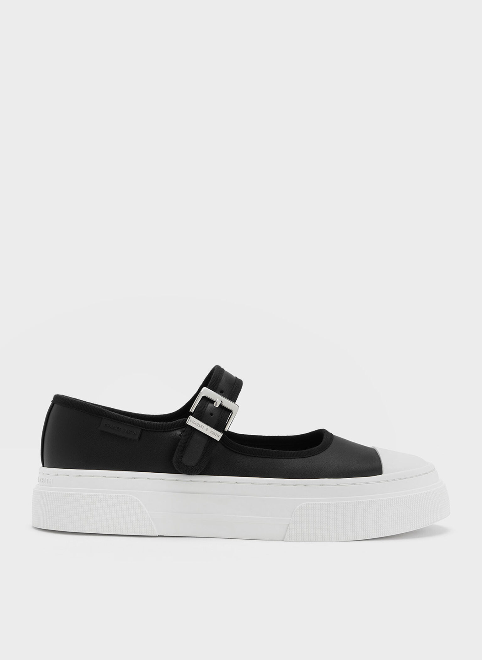 Two-Tone Mary Jane Sneakers, Black, hi-res