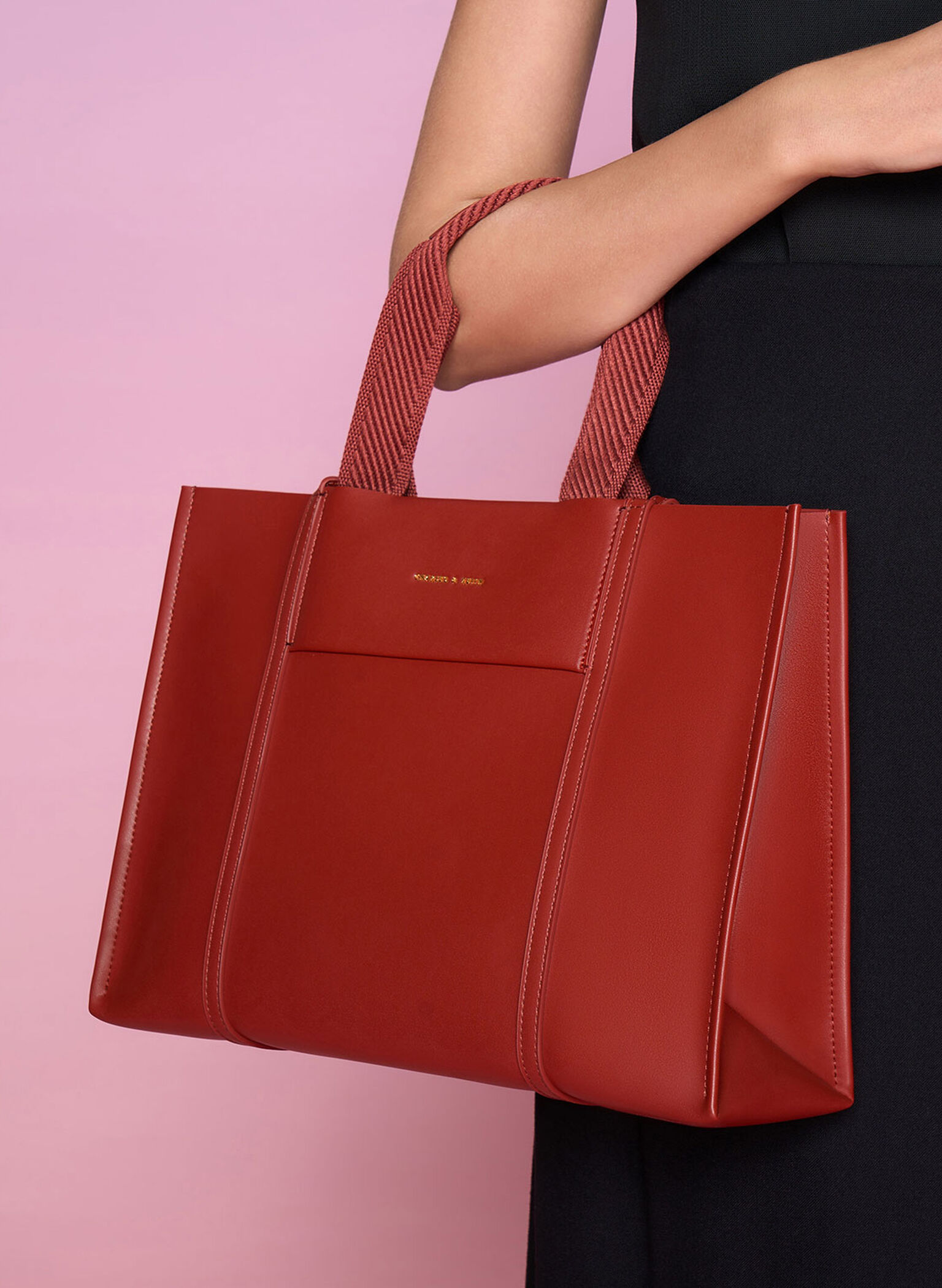 Shalia Tote Bag, Brick, hi-res