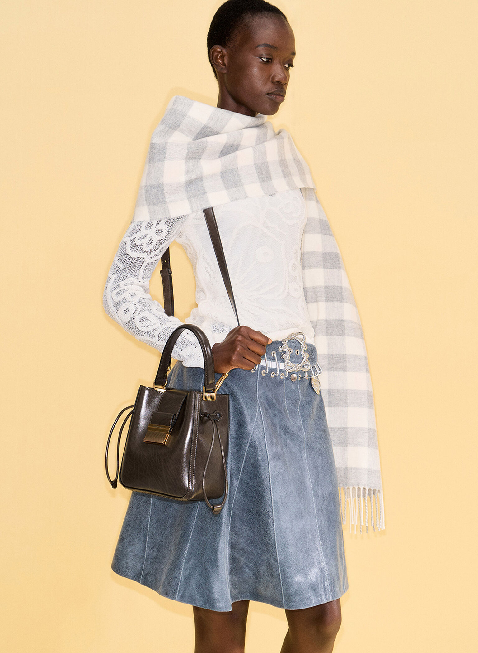 Charlot Elongated Bucket Bag, Dark Moss, hi-res