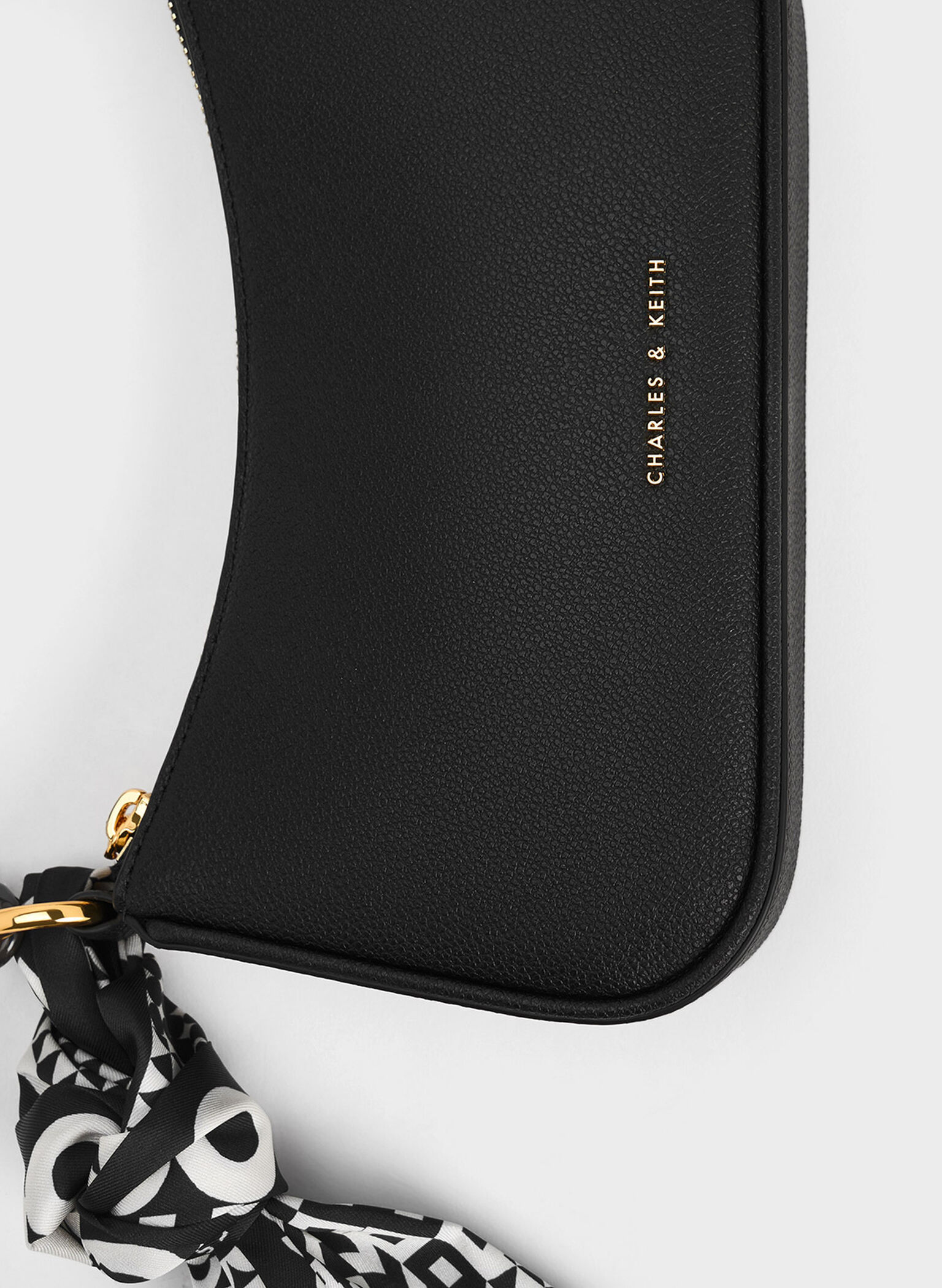 Alcott Scarf Chain-Link Bag, Black, hi-res