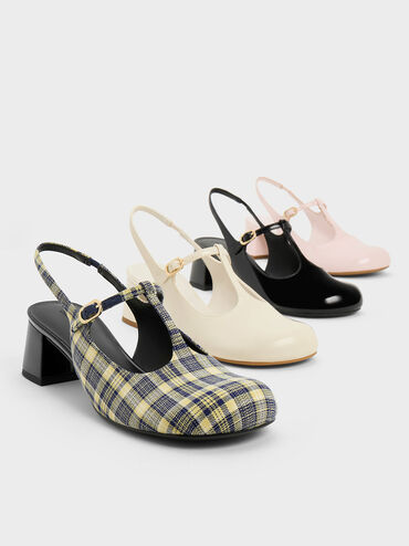 T-Bar Slingback Mary Jane Pumps, Light Pink, hi-res