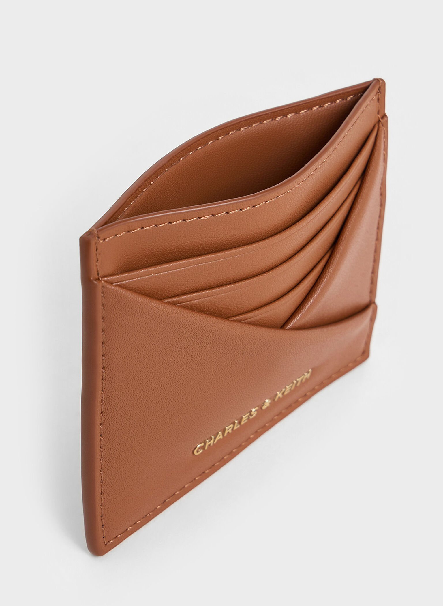 Midori Geometric Card Holder, Tan, hi-res