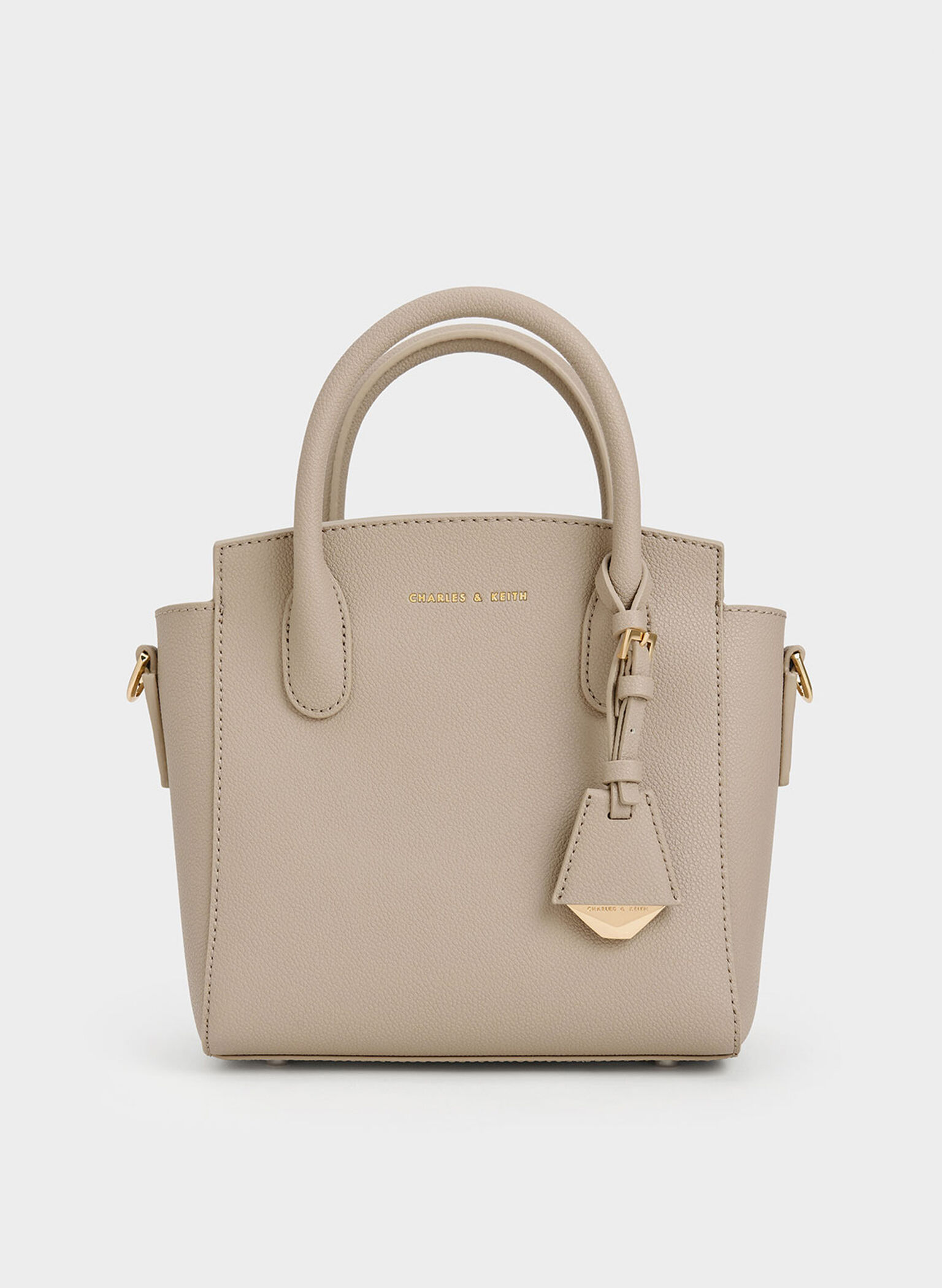 Harper Structured Top Handle Bag, Taupe, hi-res