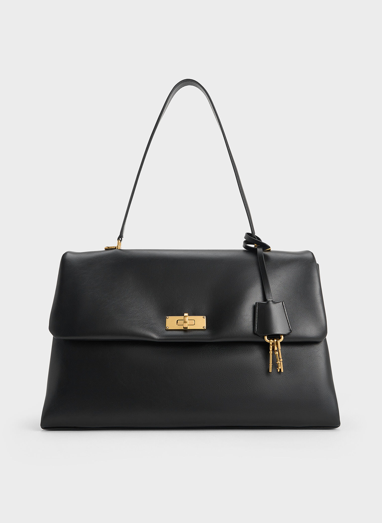 Kerry Top Handle Satchel Bag, Black, hi-res