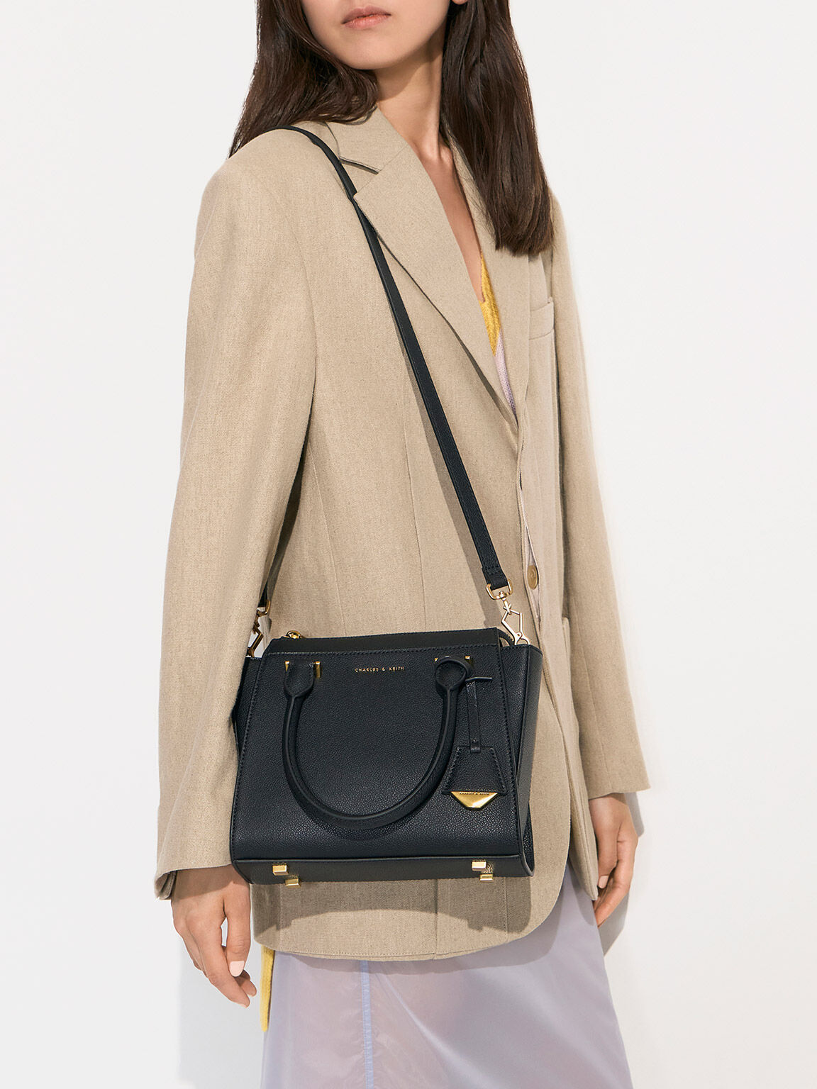 Harper Trapeze Tote Bag Black