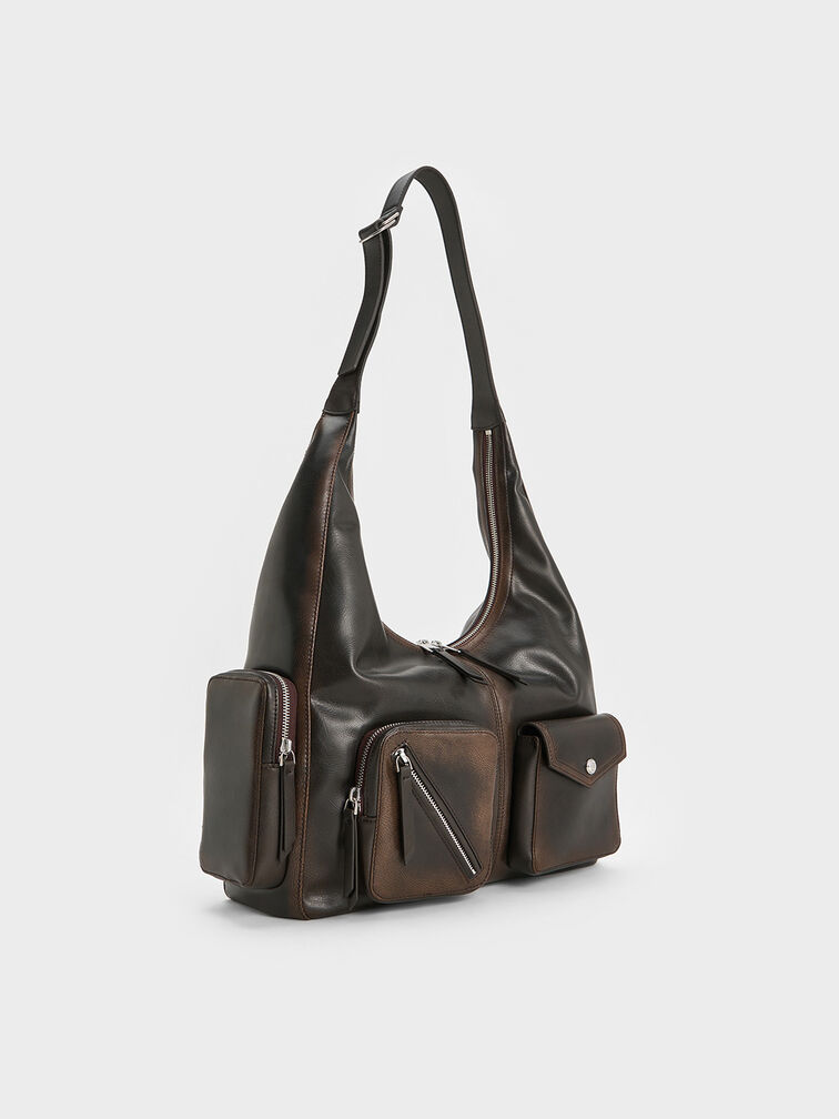 Thora Multi-Pocket Hobo Bag, Multi, hi-res
