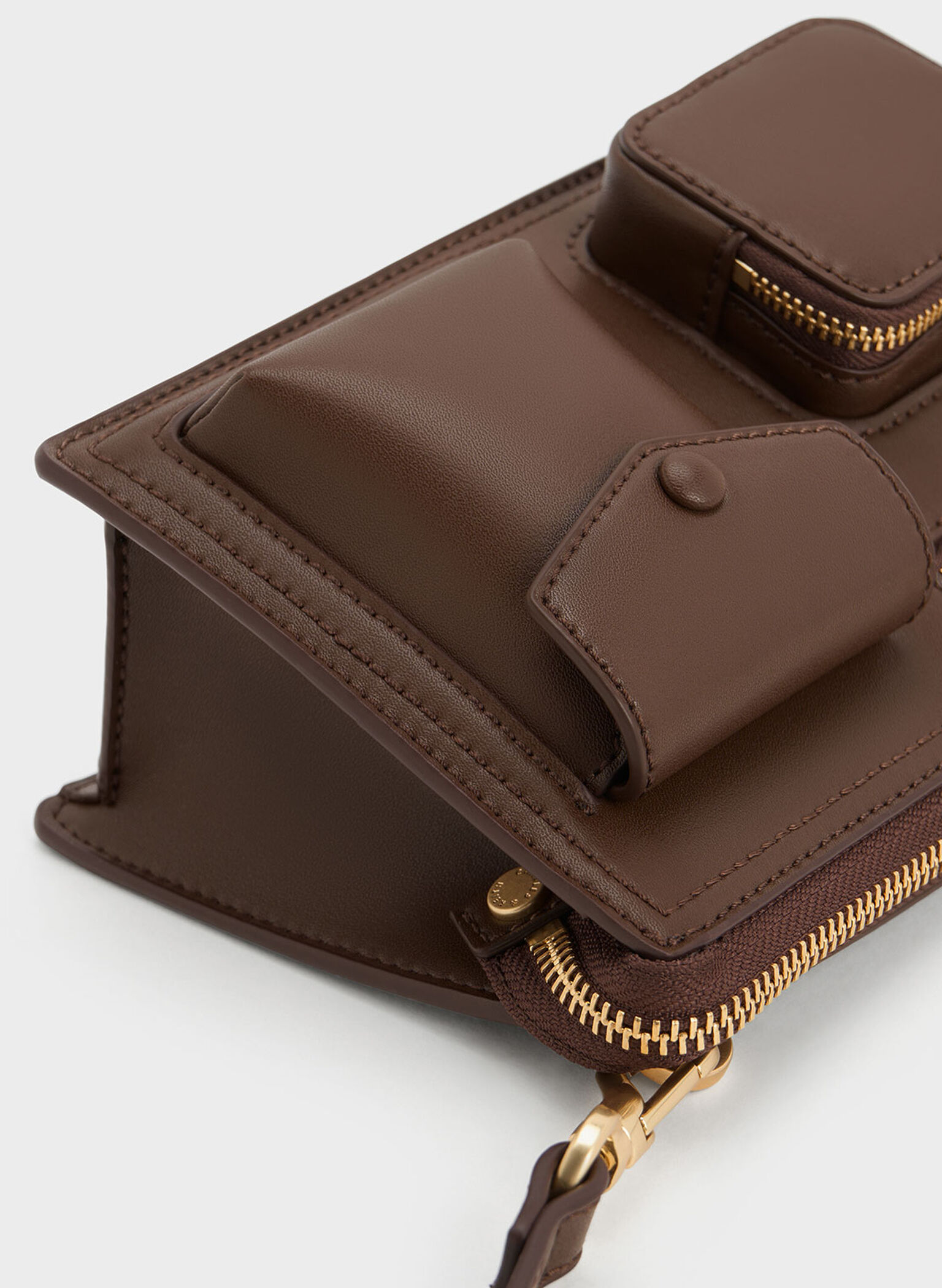 Austen Multi-Pocket Shoulder Bag, Dark Brown, hi-res