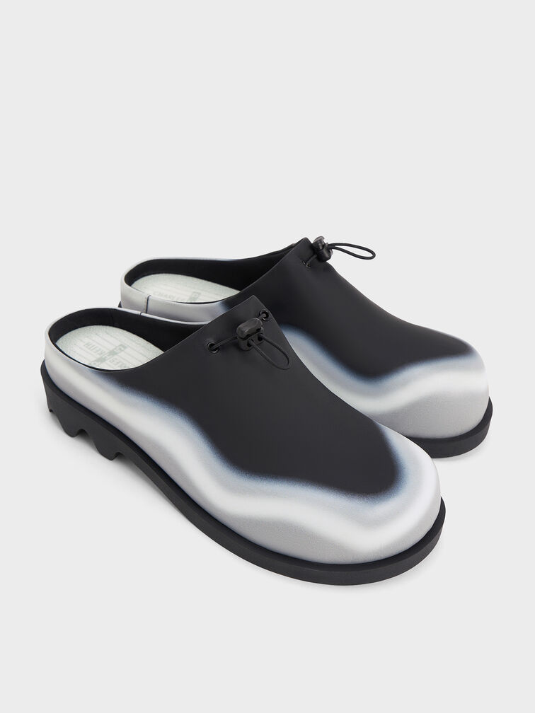 Gradient Wave Slip-On Mules, Black, hi-res