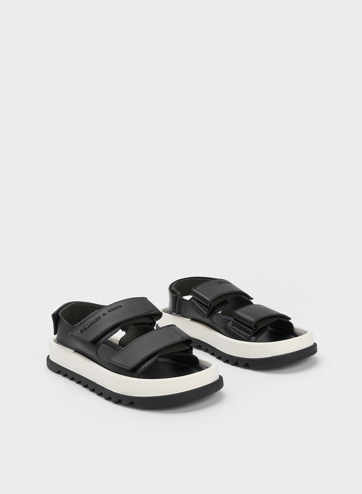 Avalon Buckled Sports Sandals, Black, hi-res