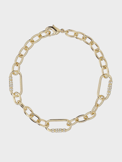Reagan Crystal Chain-Link Bracelet, Gold, hi-res