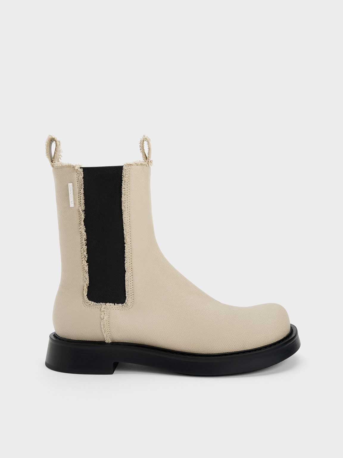 Bryn Denim Chelsea Boots Beige