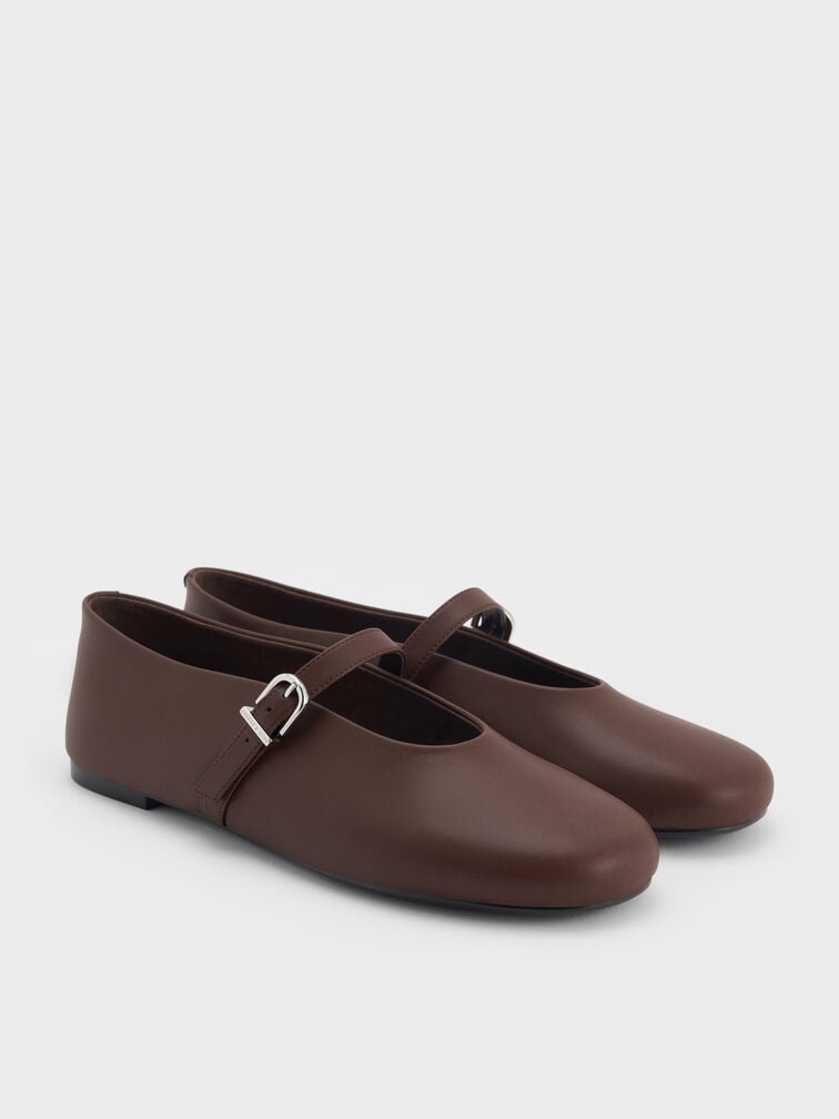 High-Vamp Mary Janes, Dark Brown, hi-res