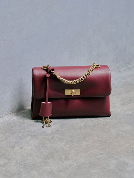Kerry Chain-Handle Crossbody Bag, Mulberry Plum, hi-res