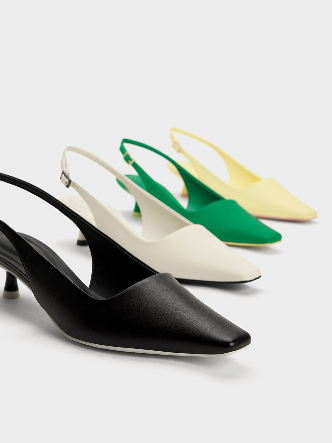 Green hotsell slingback pumps