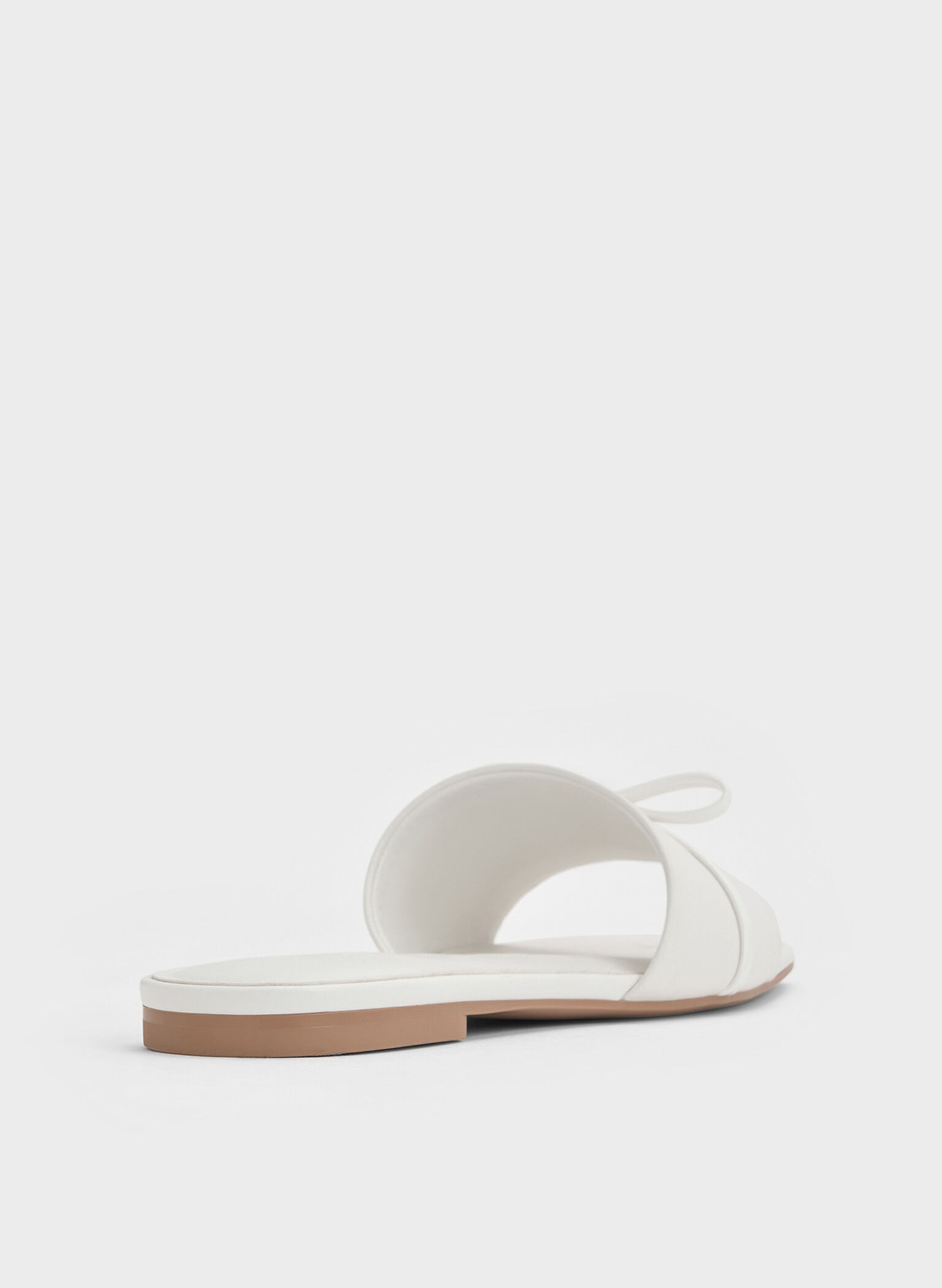 Bow Slide Sandals, White, hi-res