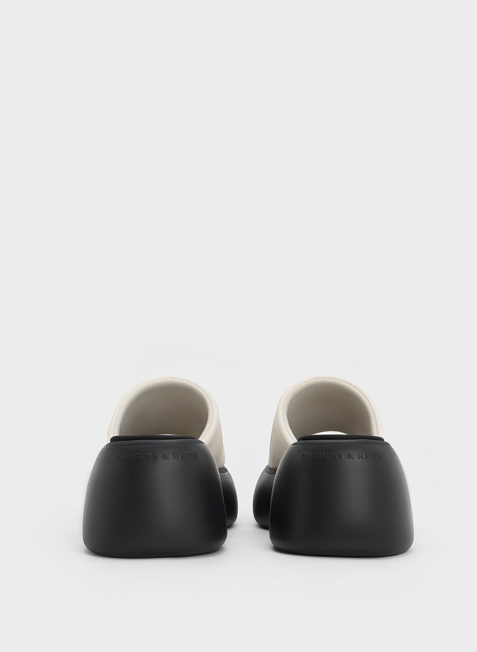 Baxie Silk Two-Tone Platform Mules, Chalk, hi-res