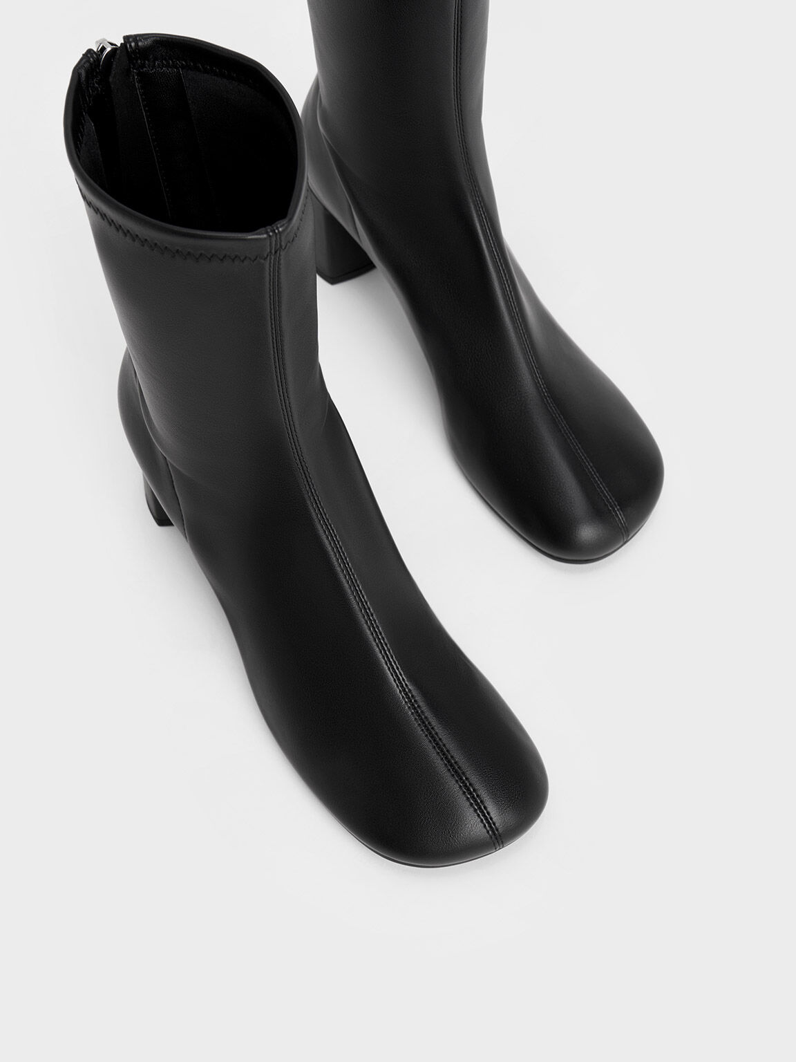 Black ankle cheap booties round toe