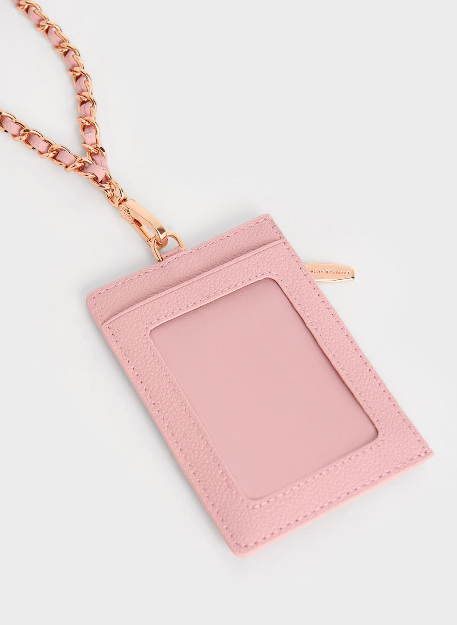 Braided Strap Card Holder, Pink, hi-res