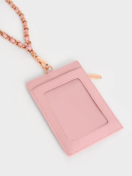 Braided Strap Card Holder, Pink, hi-res