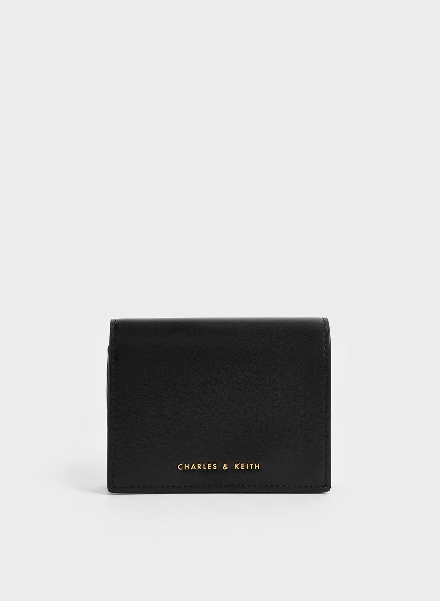 Cassia Snap Button Mini Short Wallet, Black, hi-res