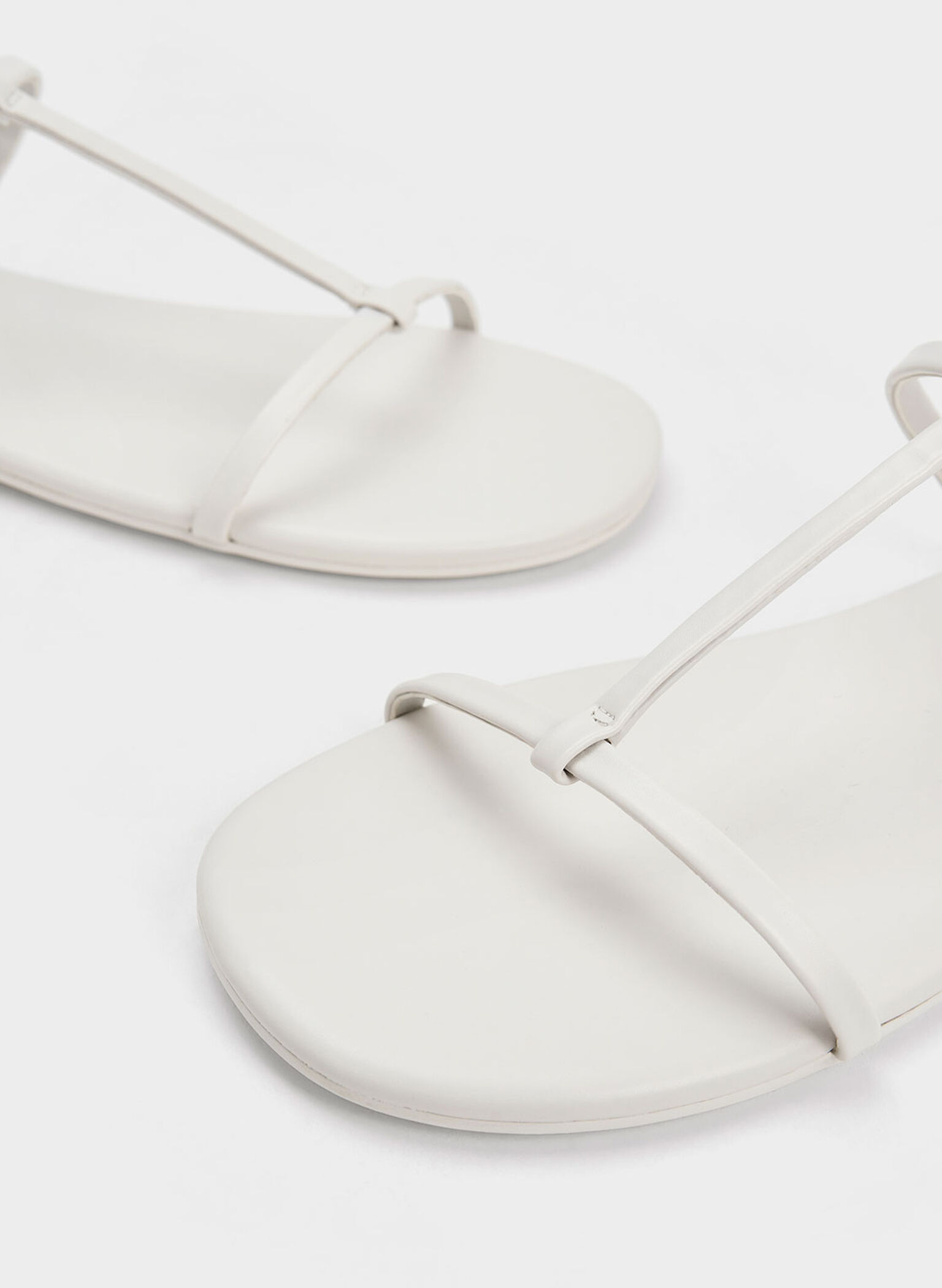 T-Bar Ankle-Strap Sandals, White, hi-res