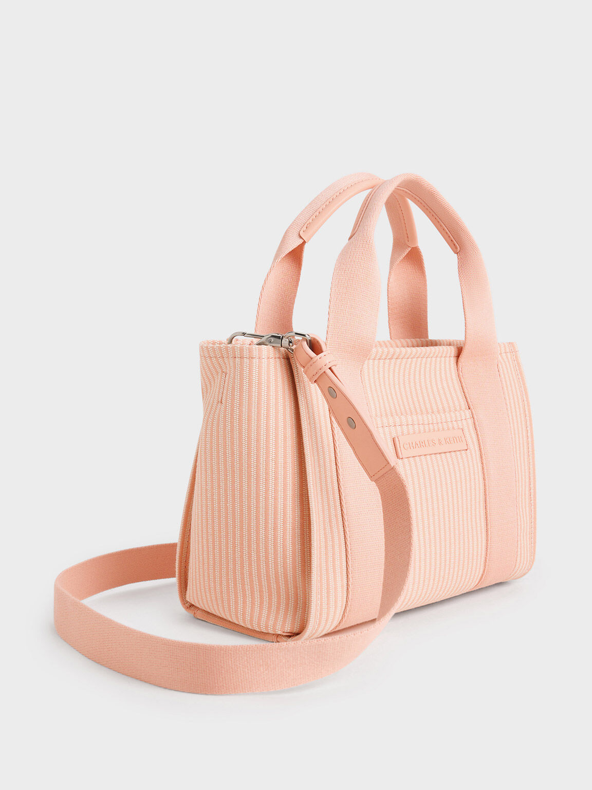 Kay Striped Tote Bag Pink