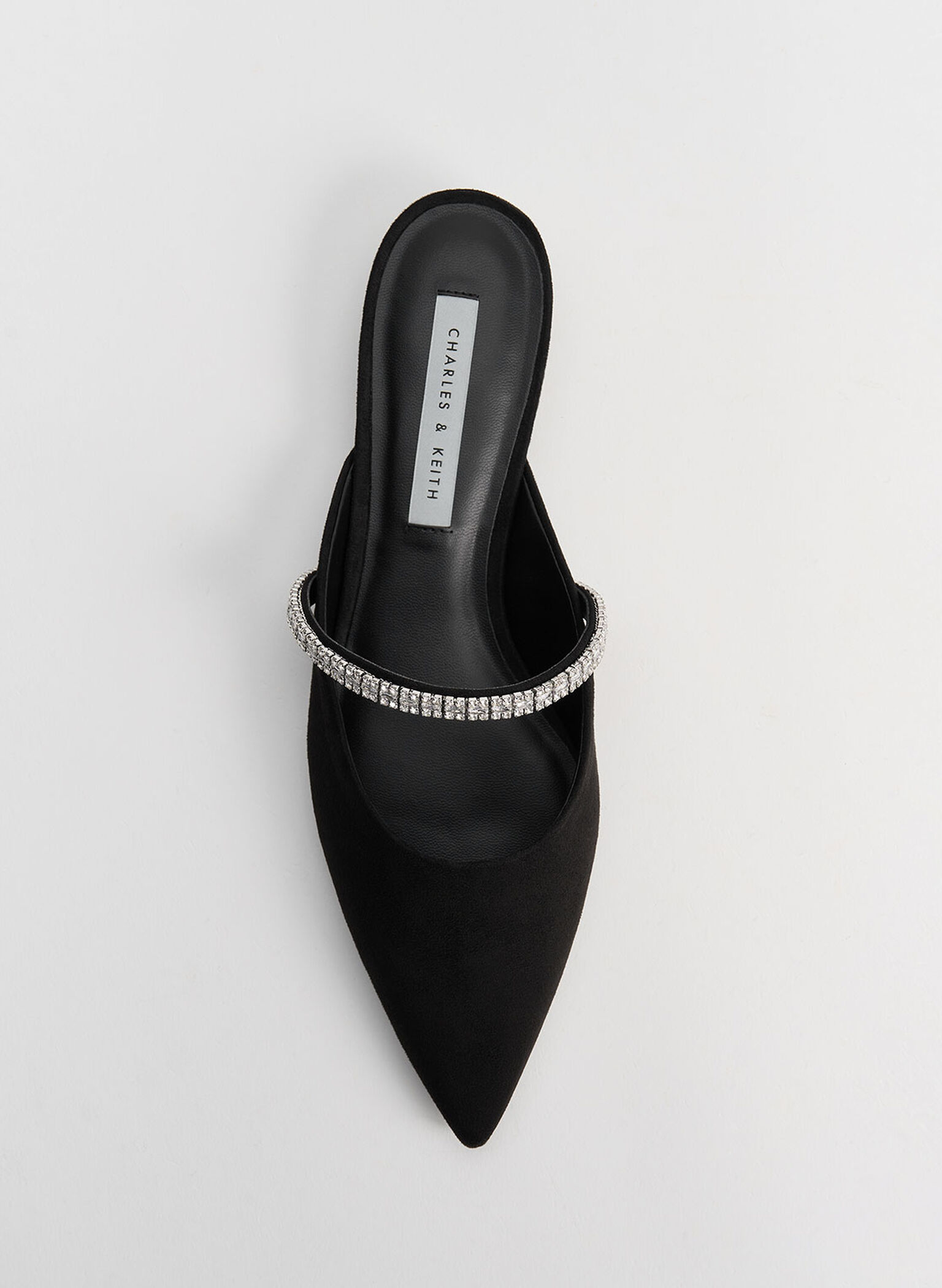 Ambrosia Textured Gem-Embellished Slip-On Flats, Black Textured, hi-res