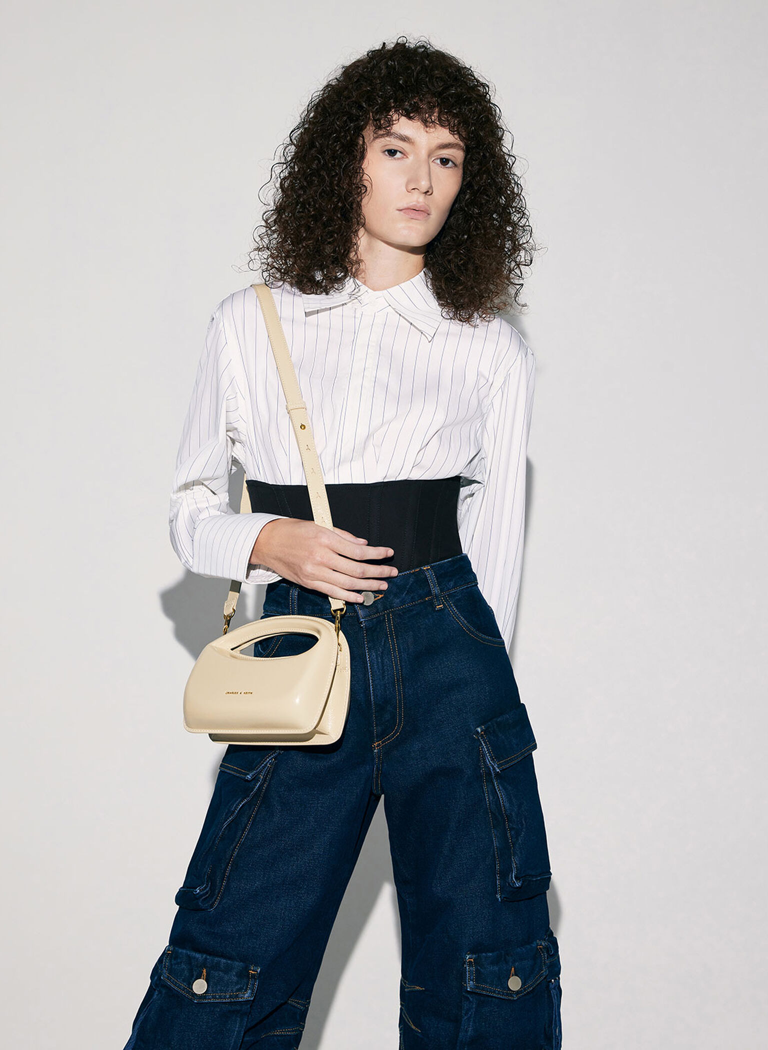 Mini Cocoon Top Handle Bag, Beige, hi-res