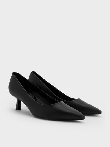 Emmy Pointed Kitten Heel Pumps, Black, hi-res