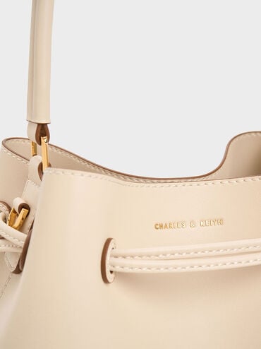 Bellamy Drawstring Hobo Bag, Beige, hi-res