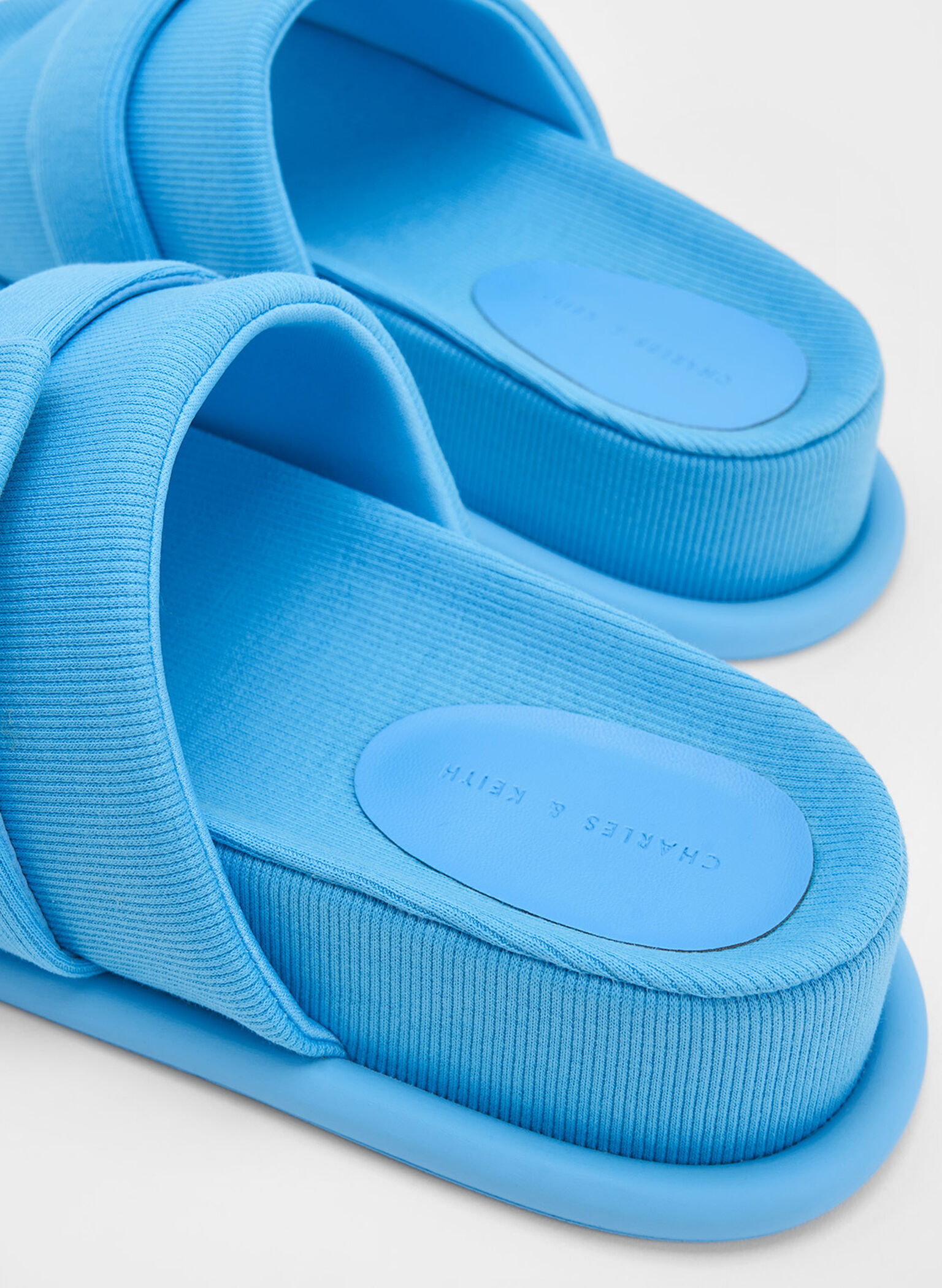 Sinead Woven Buckled Slide Sandals, Blue, hi-res