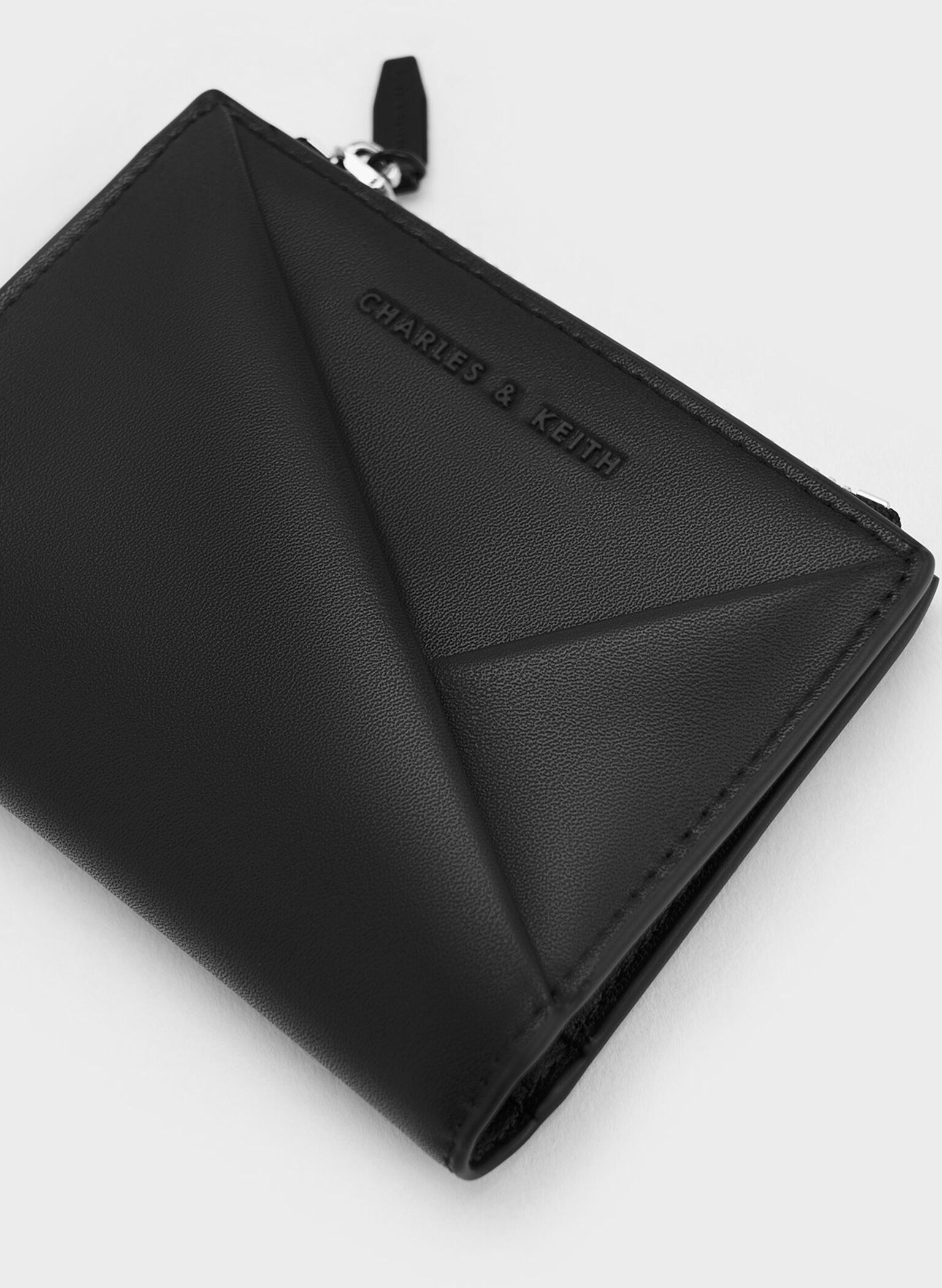 Midori Geometric Top-Zip Wallet, Noir, hi-res