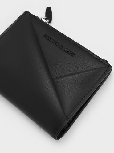 Midori Geometric Top-Zip Wallet, Noir, hi-res