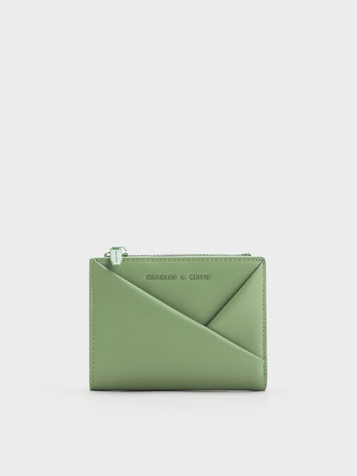 Midori Geometric Top-Zip Wallet, Green, hi-res