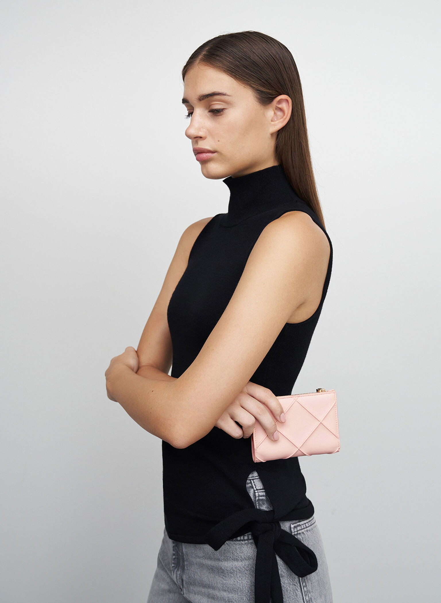 Eleni Quilted Wallet, Light Pink, hi-res