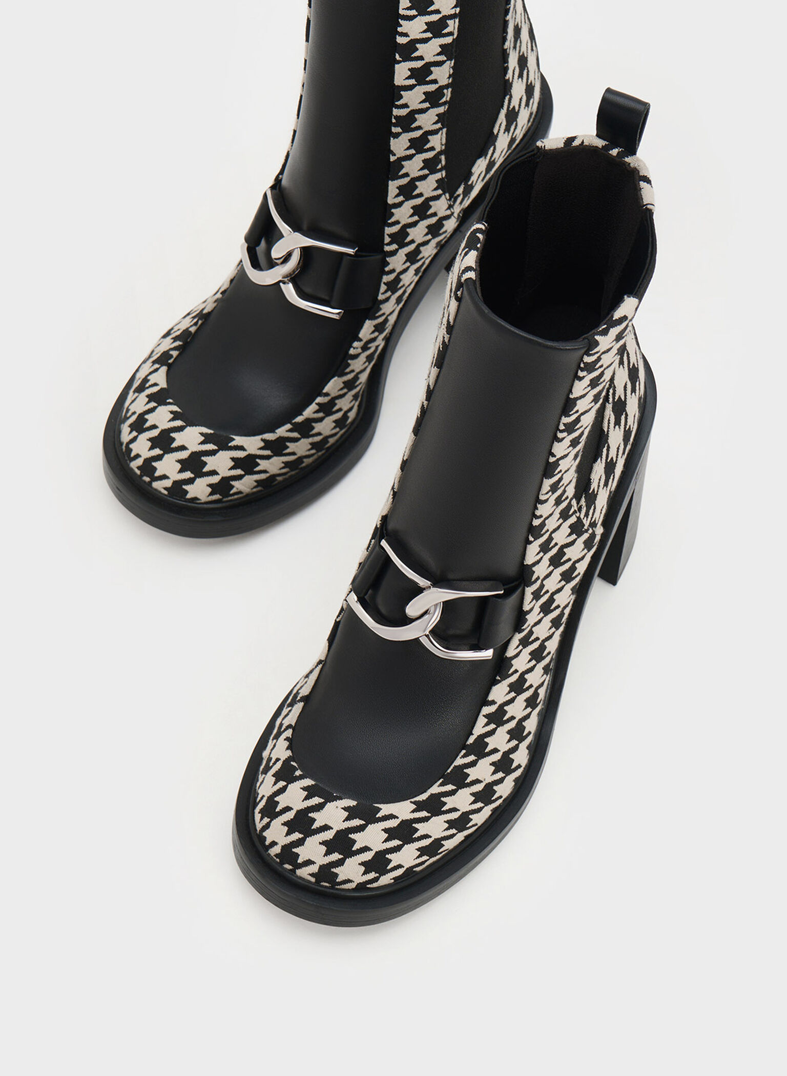 Gabine Houndstooth Block Heel Ankle Boots, Multi, hi-res