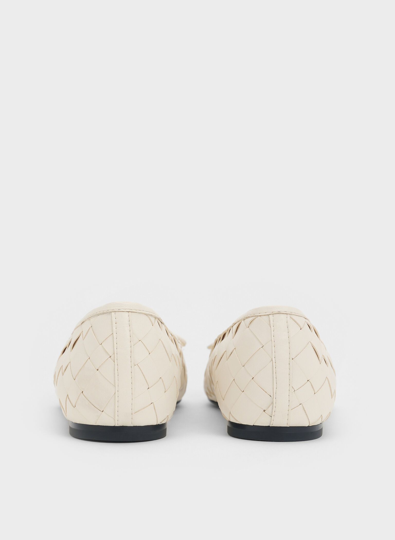 Ivette Woven Bow Ballet Flats, Chalk, hi-res