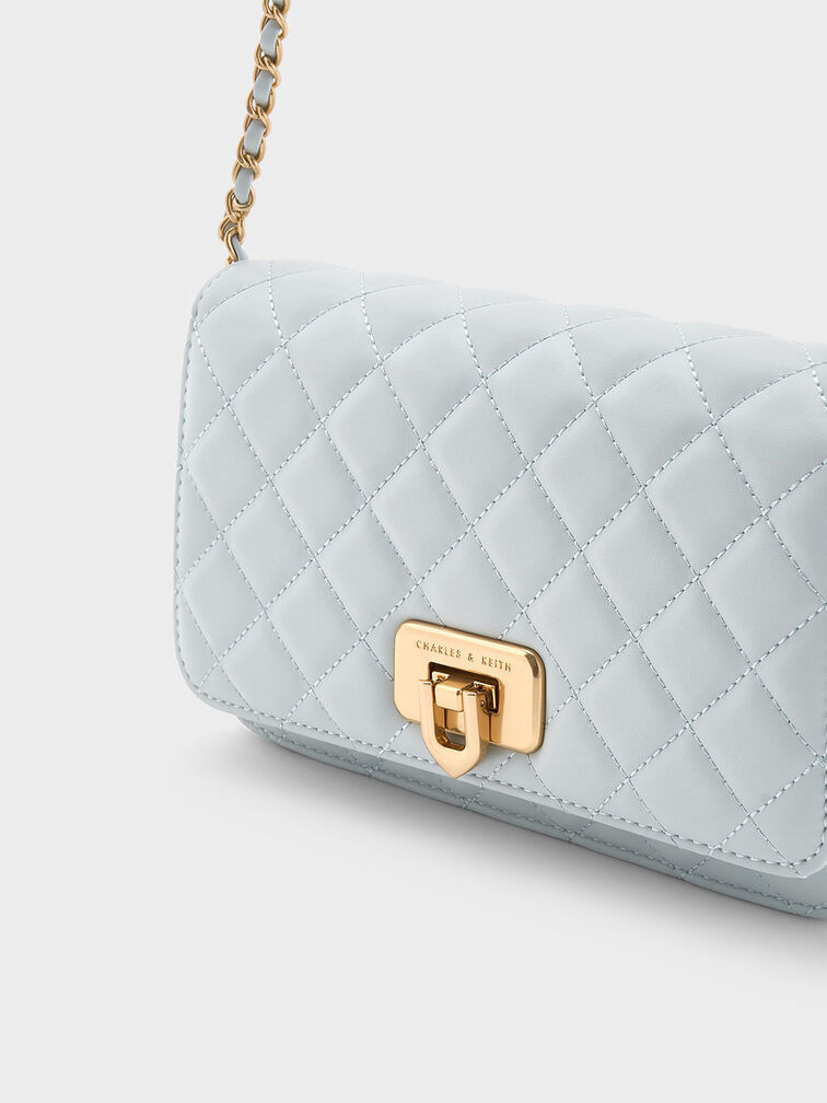 Cressida Quilted Push-Lock Clutch, Sea Salt Blue, hi-res