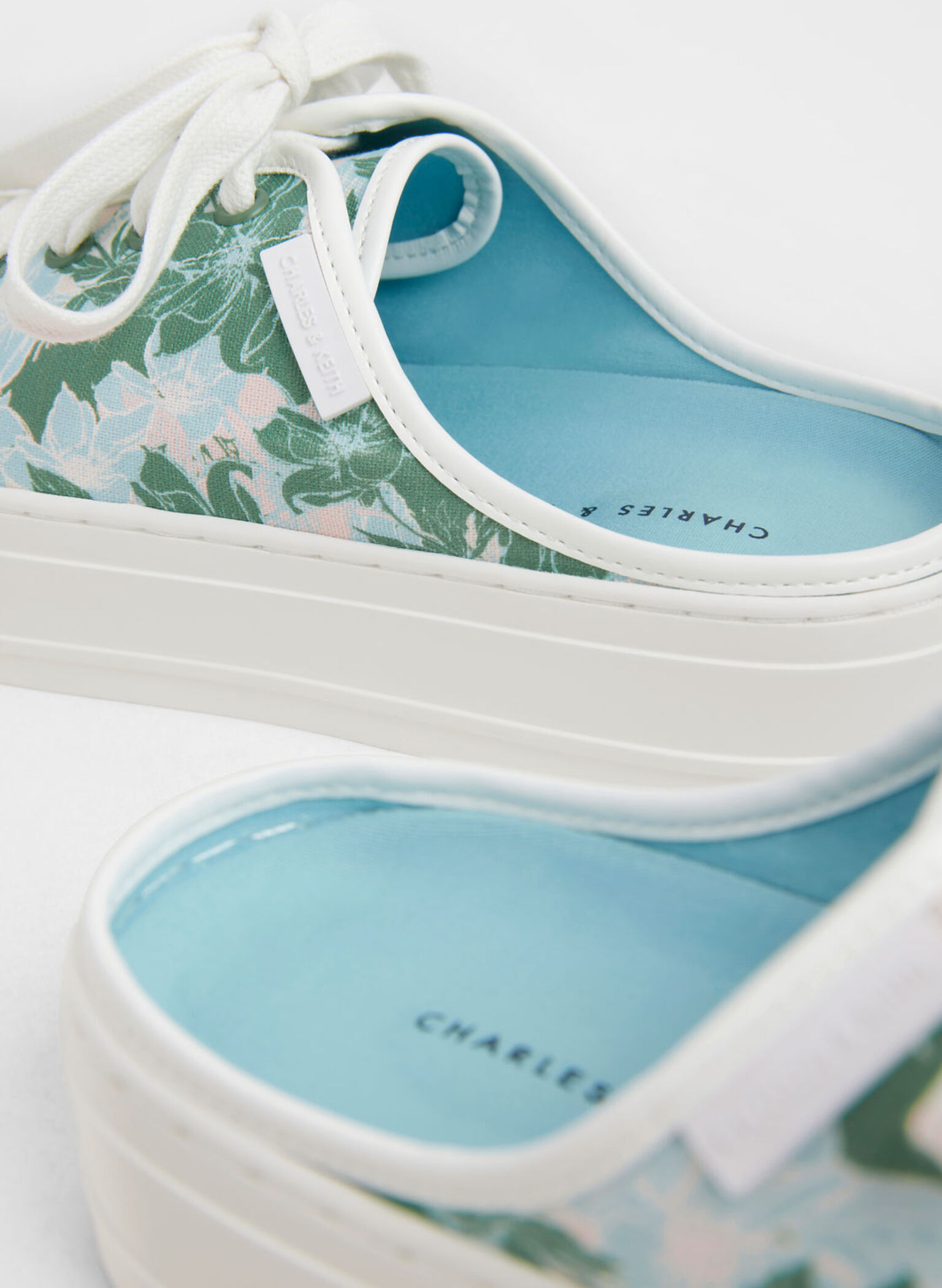 Linen Floral-Print Slip-On Sneakers, Multi, hi-res