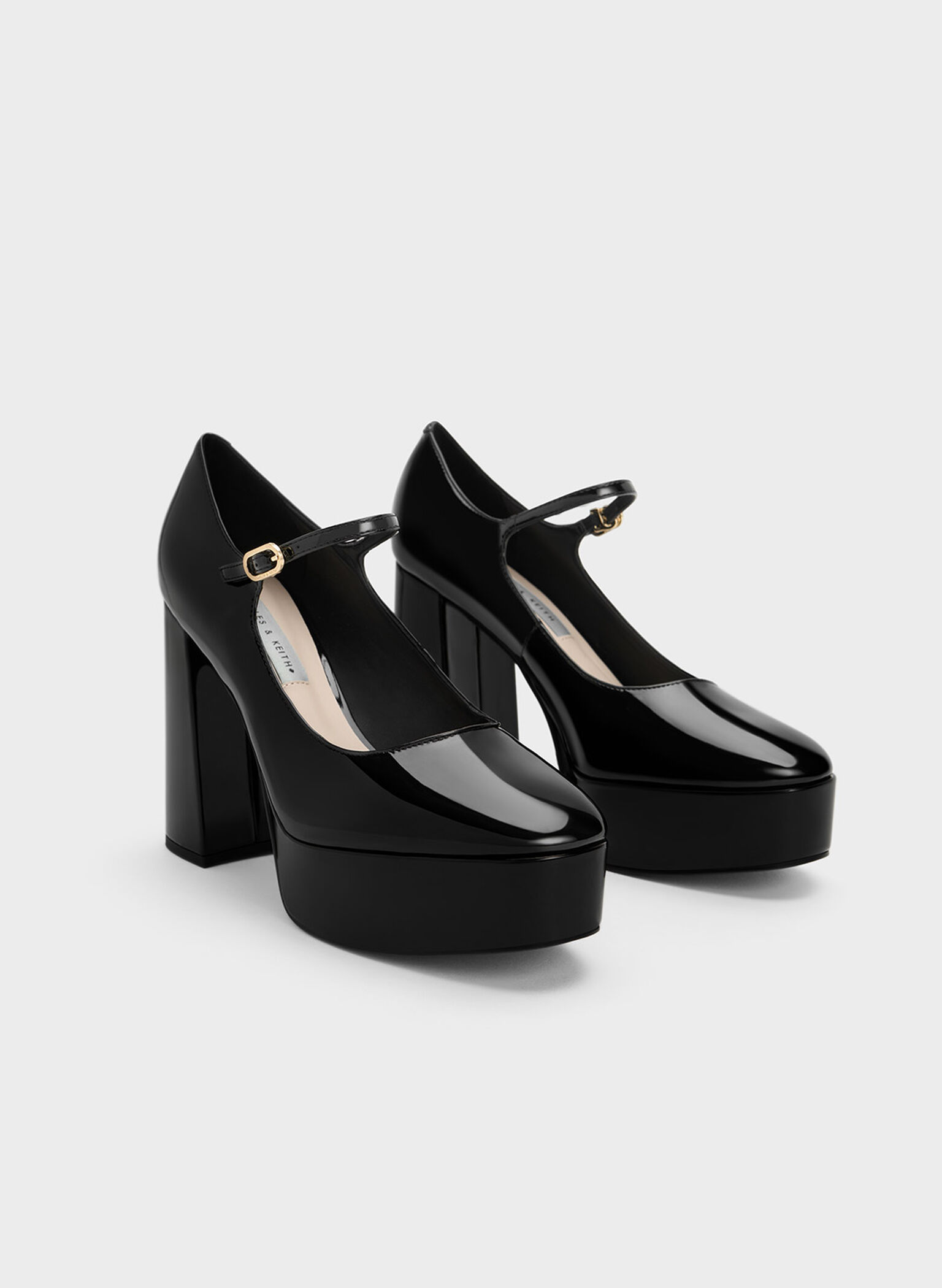 Jemma Patent Platform Mary Jane Pumps, Black Patent, hi-res