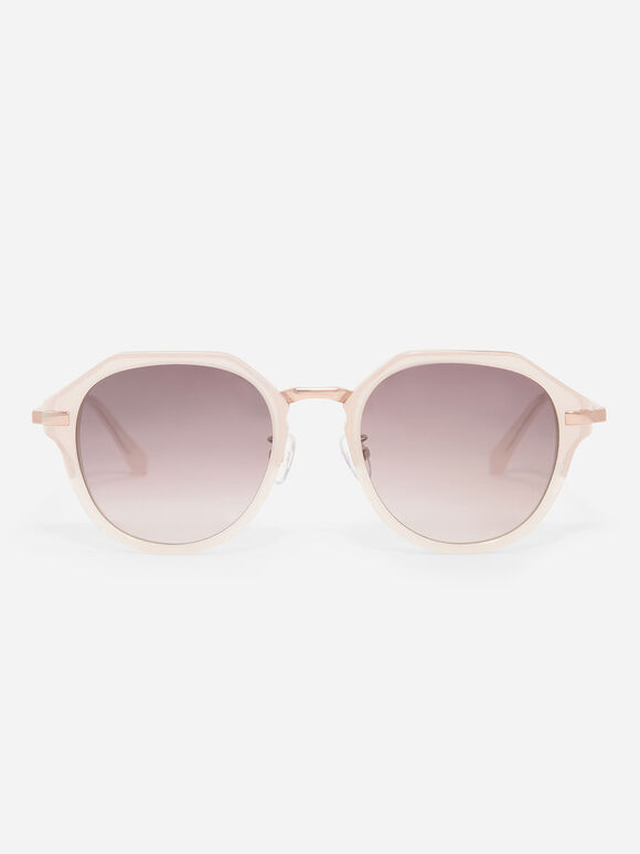 Angular Oval Sunglasses, Pink, hi-res