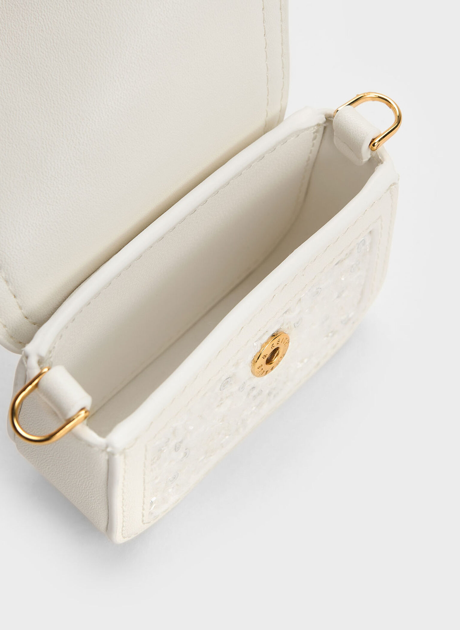 Micro Koa Sequin Tweed Crossbody Bag, Cream, hi-res